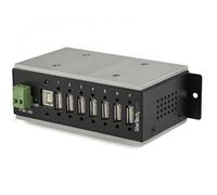 StarTech.com Hub Concentrador Ladrón USB 2.0 de 7 Puertos Industrial - Con protección de 15kV contra Descargas - de Montaje en Carril DIN