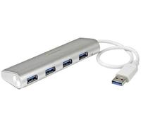 STARTECH Hub USB 3.0 de 4 Puertos, Aluminio, Alimentado por Bus