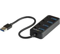 STARTECH Hub USB 3.0 de 4 Puertos con Interruptores Independientes