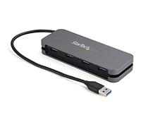 StarTech Hub USB-A de 4 Puertos, 5Gbps, Alimentado por USB (HB30AM4AB) | Concentrador SuperSpeed con gestión de cables, Portátil para sobremesa o portátil