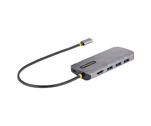 StarTech Hub USB-C 6 en 1, HDMI 4K 60Hz HDR10, 3x USB-A 5Gbps, GbE, 100W | Cable integrado de 30cm, Carga de portátil hasta 85W, Compatible con MacBook M1-M4 y Windows, Ideal para el hogar u oficina