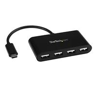 StarTech Hub USB-C de 4 Puertos con 4x USB-A, USB 2.0 (ST4200MINIC) | Adaptador USB-C a USB-A, Expansor de puertos, Compacto y ligero, Cable integrado