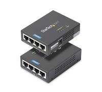StarTech Inyector PoE+ Midspan POEINJ4G - 4 puertos Gigabit (802.3at/af) Negro