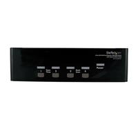 StarTech Switch KVM DVI y VGA 4 Puertos Doble Monitor, Hub USB, Audio