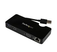 StarTech Mini Dock USB 3.0 de Viajes, HDMI o VGA, USB y GbE (USB3SMDOCKHV) | Replicador de puertos universal, USB Pass-Through, Docking Station portátil