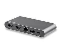 StarTech Mini Dock USB-C HDMI Doble 4K 30Hz, 100W PD, GbE, 2x USB-A | Compatible con Windows y Chrome OS, Replicador de puertos portátil, Funcion de cambio de dirección MAC