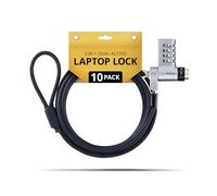 StarTech Pack 10 Candados 3 en 1 Doble Acceso para Portátil, 2m con Llave | Llave igualada para Informática, Cable de acero resistente a cortes, Antirrobo