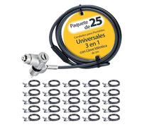 StarTech Candado para portátil UNIVKA25 Cable antirrobo 2 m Negro con llave Paquete de 25