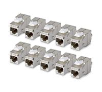StarTech Paquete de 10 Conectores Keystone Cat6a RJ45 STP Ethernet Blindados - Jacks Keystone de Pared - 180 Grados - sin Herramientas