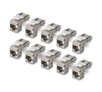 StarTech Paquete de 10 Conectores Keystone Cat6a RJ45 STP Ethernet Blindados - Jacks Keystone de Pared - 90 Grados - sin Herramientas
