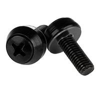 StarTech Tornillos M6x12mm para armarios rack - Paquete de 100, Negro