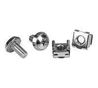 StarTech Paquete de 20 Tornillos M6 de 12 mm - Kit de Montaje con Tuercas Jaula de Agujero Cuadrado y Herramienta de Instalación Para Racks y Armarios de 19" o 10" - Plata - TAA