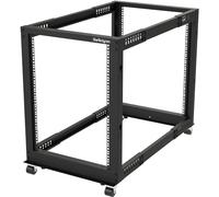 StarTech Rack de marco abierto 15U 4 columnas 19 pulgadas Profundidad ajustable 22-40 pulgadas Negro