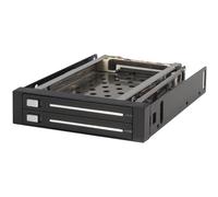 StarTech Rack Móvil SATA de 2 Discos de 2,5" Bahía de 3,5" (HSB220SAT25B) | Intercambio en caliente de HDD y SSD SATA, Backplane de aluminio, Botones de expulsion
