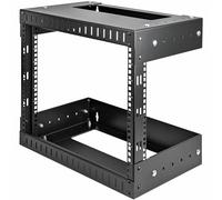StarTech Rack Mural 8U 2 Postes 19in Profundidad Ajustable (RK812WALLOA) | Bastidor de red de marco abierto, Para servidores, conmutadores, paneles de parcheo y PDU