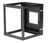 StarTech Rack Mural Abierto 12U 4 Columnas Abisagrado 19in (RK1219WALLOH) | Bastidor de red de marco abierto, Compatible con EIA/ECA-310, Para servidores y conmutadores