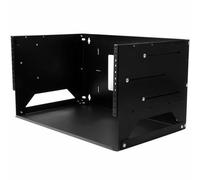 StarTech Soporte de pared WALLSHELF4U 4U 2 columnas con estante, profundidad ajustable Negro 34kg TAA