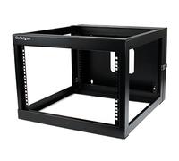 StarTech Rack Mural Abierto 6U 4 Columnas Abisagrado 19in (RK619WALLOH) | Bastidor de red de marco abierto, Compatible con EIA/ECA-310, Para servidores y conmutadores