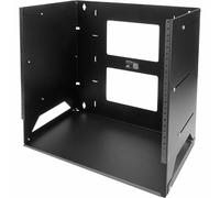 StarTech Rack de pared 8U WALLSHELF8U - 2 columnas, estante integrado, profundidad ajustable, Negro