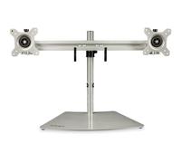 StarTech Soporte 2 Monitores 24in hasta 8kg, VESA, Plata (ARMDUOSS) | Soporte de sobremesa independiente, Altura ajustable sincronizada, Barra transversal de 640mm, Giro