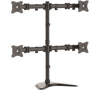 StarTech Soporte 4 Monitores 13-27in, Articulado, Negro (ARMBARQUAD) | Hasta 8kg por monitor, Mástil de 818mm, Base maciza de acero, VESA