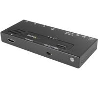 StarTech Switch HDMI 4 Puertos, 4K, Conmutado Rápido, Serie (VS421HD4KA) | Selector automático de 4 entradas HDMI a 1 salida, Control por puerto serie, Copia EDID, Audio 5.1 y 7.1