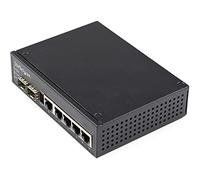 StarTech Switch Industrial 6 Puertos 4x RJ45 PoE 30W 48VDC (IES1G52UPDIN) | 4 puertos PoE de 30W máx más 2 ranuras SFP abiertas, Alimentación total 120W, Para cámaras