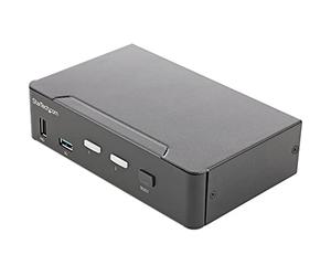 StarTech Switch KVM 2 Puertos HDMI 2.0 4K 60Hz UHD HDR con Hub USB 3.0 | Ideal para CAD/CAM, edición de vídeo y creación de contenido, Compatible con Dell, HP y Lenovo