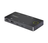 StarTech Switch KVM 2 Puertos USB-C, HDMI 4K 60Hz, PD 100W, Bus | Conmutación por pulsador, 2 puertos USB HID, Modo DP-Alt USB-C, Compatible con USB4 y Thunderbolt 3/4, Indicadores LED