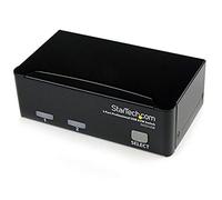 StarTech Switch KVM 2 Puertos USB VGA 1920x1440 con Cables Hub (SV231USBGB) | Controle 2 ordenadores con un teclado, ratón y monitor USB, Comparta 3 periféricos por el hub integrado