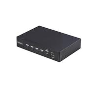 StarTech Switch KVM de 4 Puertos DisplayPort con Mouse Roaming - Multiview - Imagen en Imagen - 4K 60Hz - Hub USB 3.0 (5Gbps) - TAA