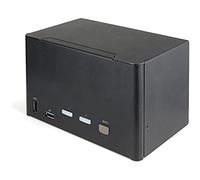 StarTech Switch KVM DisplayPort 2 Puertos 4 Monitores 4K 60Hz UHD HDR | Hub de 2 puertos USB 3.0 a 5Gbps y 4 puertos USB 2.0 HID, Audio estéreo analógico y digital, Funciona con Dell, HP y Lenovo