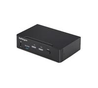 StarTech Switch KVM DisplayPort 2 Puertos 4K 60Hz Hub USB 3.0 con EDID HDCP | Conmutación por pulsadores o teclas rápidas, Control de audio independiente, Carcasa metálica con protección ESD de 4kV