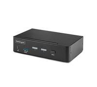 StarTech.com Switch Conmutador KVM DisplayPort de 2 Puertos, 8K60/4K144, para Un Monitor, DP 1.4, 2x USB 3.0, 4x USB 2.0 HID, Botones y Teclas de Acceso Rápido, TAA (D86A2-2-PORT-8K-KVM)