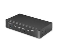 StarTech Switch KVM DisplayPort 4 Puertos 4K 60Hz Hub USB de 6 Puertos | Control BIOS/UEFI compatible con cualquier sistema operativo, Carcasa de acero con protección ESD de 8kV aire y 6kV contacto