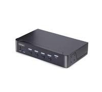 StarTech Switch KVM DisplayPort 4 Puertos 8K60Hz 4K144Hz DP 1.4 USB 3.0 | Compatible con DisplayPort 1.4, HDR10, HDCP 2.2/1.4 y DSC, Audio DP y analógico 3, 5mm, Carcasa metálica con protección OCP
