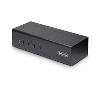 StarTech.com Switch Conmutador KVM de 4 Puertos y 2 Monitores DisplayPort - 4K 60Hz - Hub Ladrón 2 Puertos USB 5Gbps - 2X USB 2.0 HID - Teclas de Acceso Rápido y Botones - TAA (P4DD46A2-KVM-SWITCH)