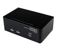 StarTech.com Conmutador Switch KVM de 2 Puertos Doble Monitor DVI VGA Audio 4 Puertos USB 1920x1200