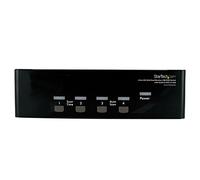 StarTech Switch KVM DVI y VGA 4 Puertos Doble Monitor, Hub USB, Audio