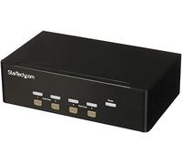 StarTech Conmutador KVM SV431DVGAU2A - 4 puertos, doble VGA, 2x USB 2.0, audio - Negro
