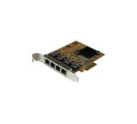 STARTECH Tarjeta de red PCI Express Gigabit Ethernet de 4 puertos con chipset Realtek RTL8111G - Adaptador PCIe GbE NIC