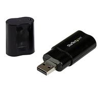 StarTech Tarjeta de Sonido USB Externa Audio 3,5mm Negro (ICUSBAUDIOB) | Adaptador, Mini-jack de 3, 5mm, Compacto, Plug and Play