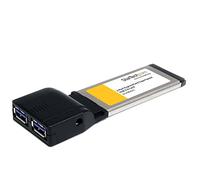 StarTech Tarjeta ExpressCard/34 2 Puertos 5Gbps USB-A Hembra (ECUSB3S22) | Interfaz SuperSpeed, Compatible con UASP, Puertos montados lado a lado