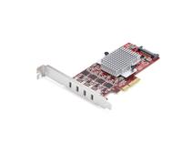 StarTech Tarjeta PCIe USB-C 4 Puertos, 10Gbps (P10Q4C-USB-CARD) | Hub interno Tipo C 3.2, PCI Express 3.0, Solo datos