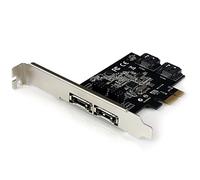 StarTech Tarjeta PCIe x1 SATA/eSATA III 6Gbps 2 Puertos, NCQ (PEXESAT322I) | Chipset ASM1061, Multiplicador de puertos FIS, Conmutación por comandos, Compatible con Windows, SSD y HDD SATA
