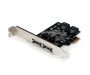 StarTech Tarjeta PCIe x1 SATA/eSATA III 6Gbps 2 Puertos, NCQ (PEXESAT322I) | Chipset ASM1061, Multiplicador de puertos FIS, Conmutación por comandos, Compatible con Windows, SSD y HDD SATA