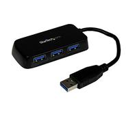 StarTech.com Adaptador Concentrador Hub Ladrón USB 3.0 (5Gbps) Super Speed para Portátil de 4 Puertos Salidas - Negro