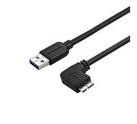 StarTech USB3AU50CMRS - Cable Delgado Micro USB 3.0 acodado a la Derecha a USB A - USB 3.1 Gen 1, 5 Gbps, 0.5 Metros
