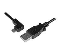 StarTech USBAUB2MLA - Cable de 2m Micro USB con Conector acodado a la Izquierda - Cable de Carga y Sincronización