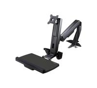 StarTech.com - Brazo de Soporte de Pie y Sentado Ajustable VESA para Monitores de hasta 24 Pulgadas con Soporte para Teclado y R
